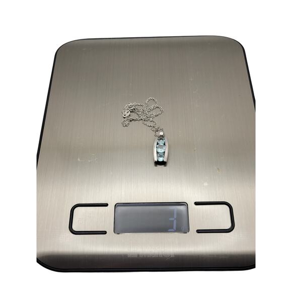 Italy 925 CZ Topaz Gemstone Necklace - Picture 7 of 7